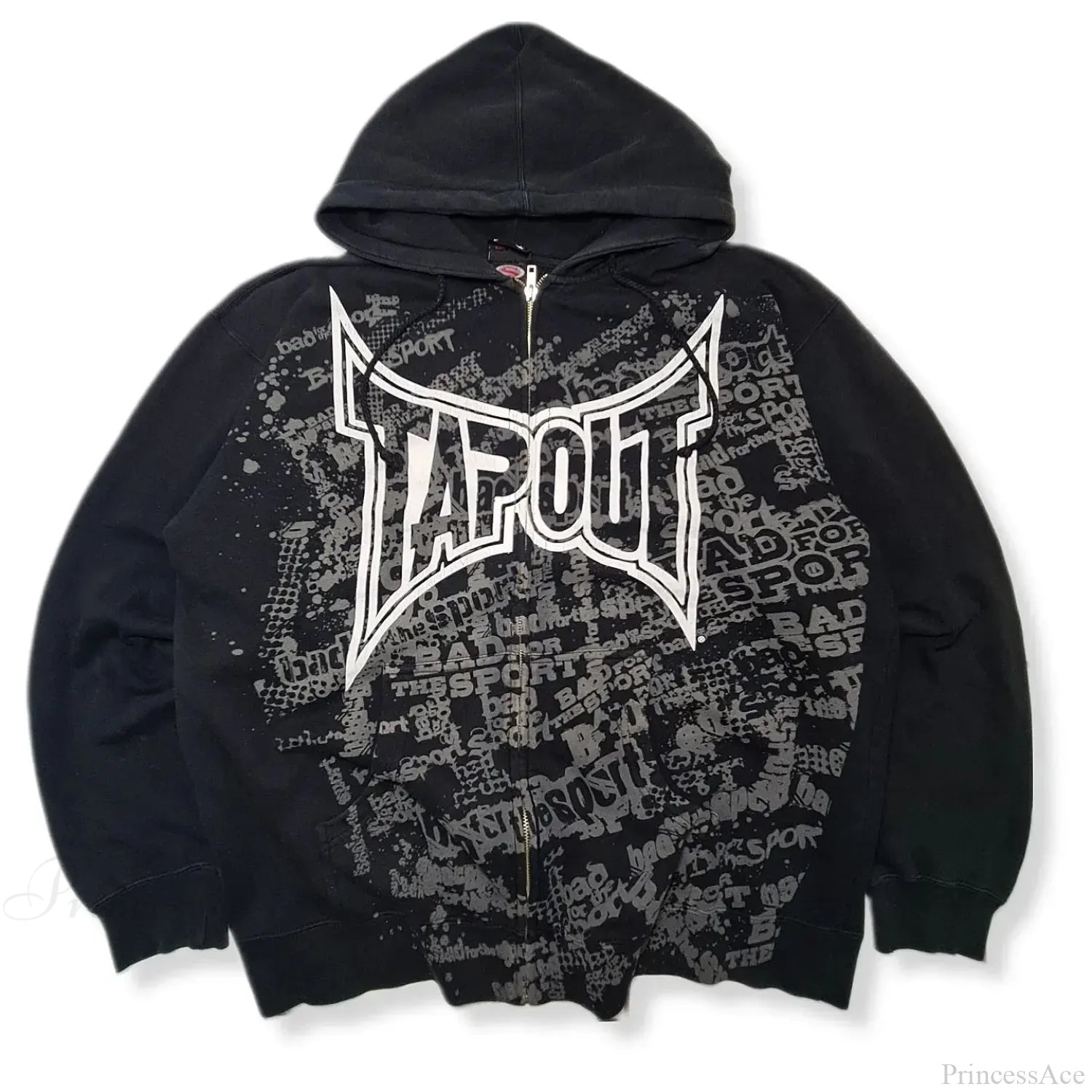 Letter Graphic Zipper Hoodie black 1 / S