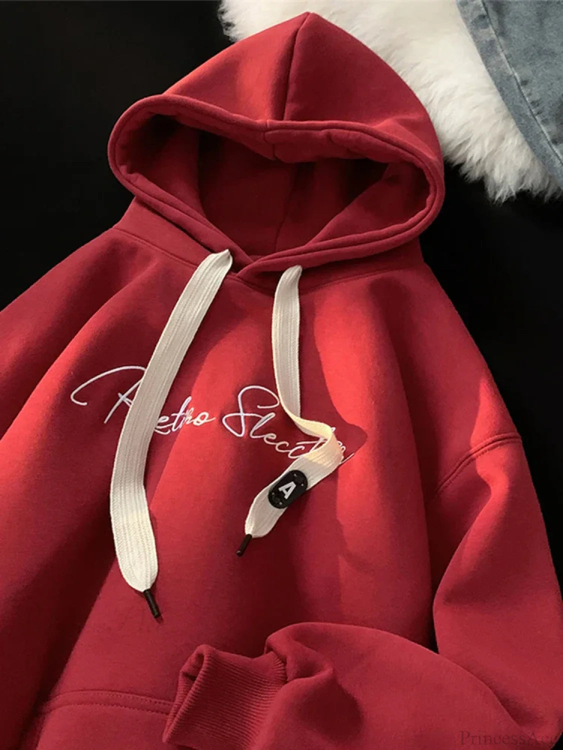 Letter Print Autumn Goth Fashion Hoodie Red / M(40-45KG)