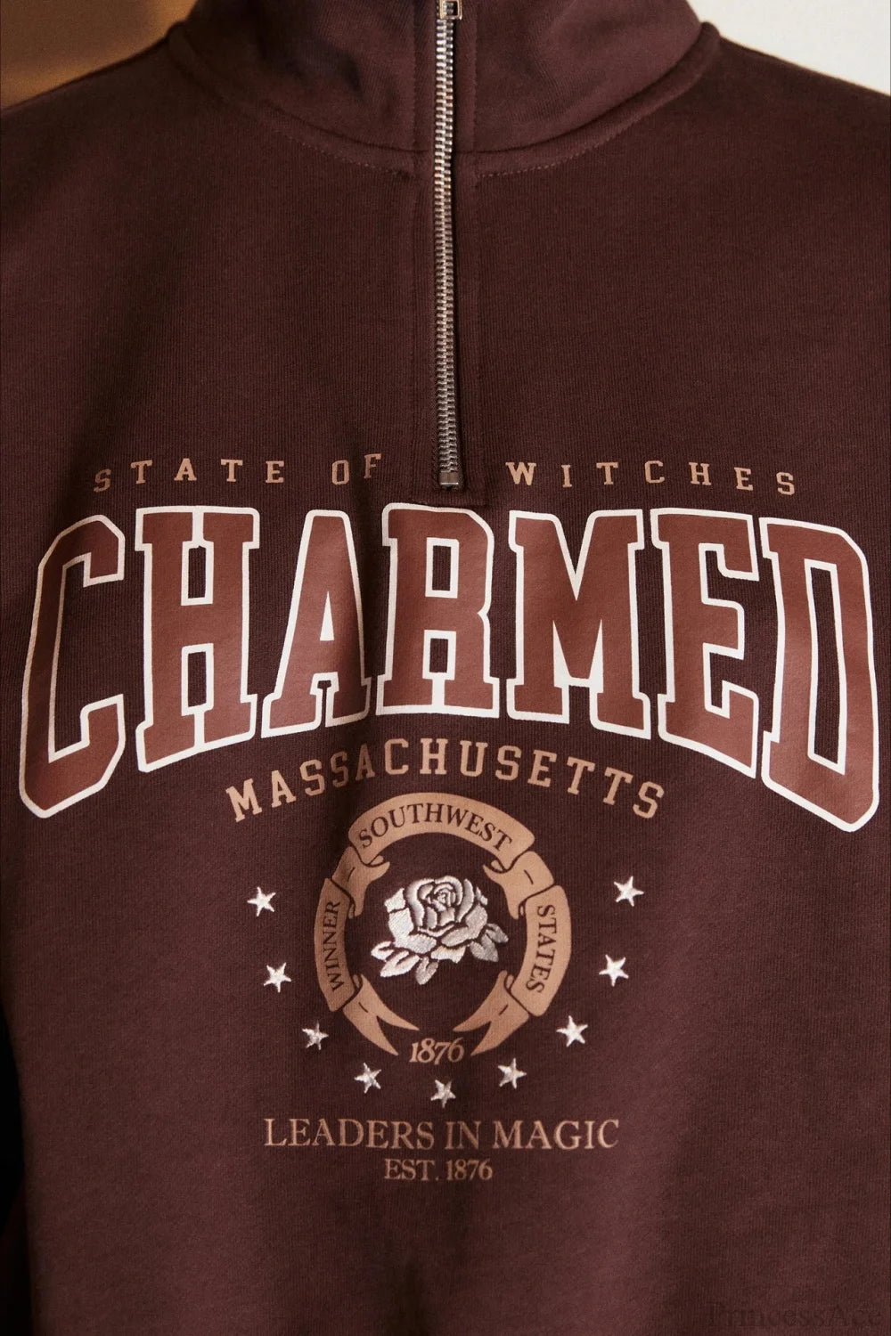 Letter Print Half Zip Stand Collar Loose Sweatshirts