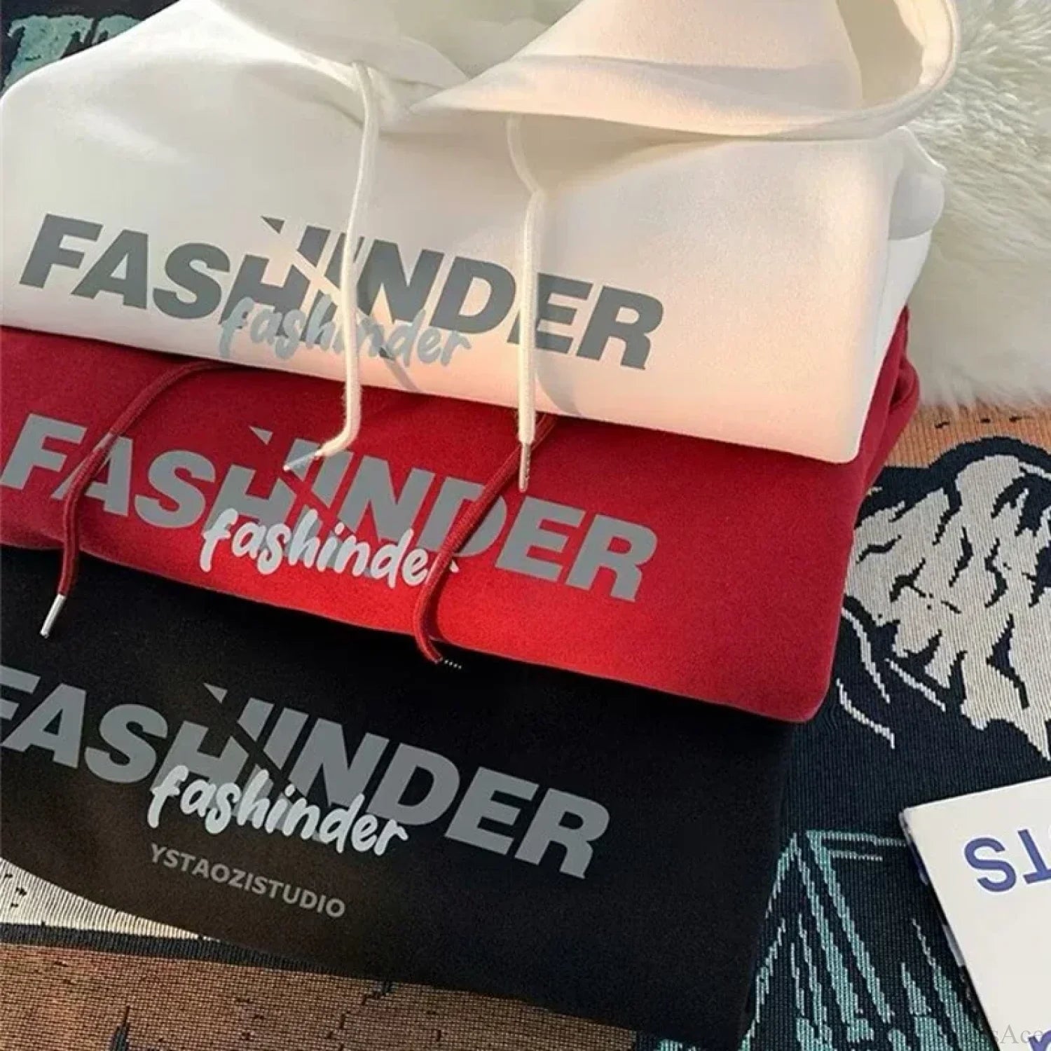 Letter Printed Winter Fleece Hoodie