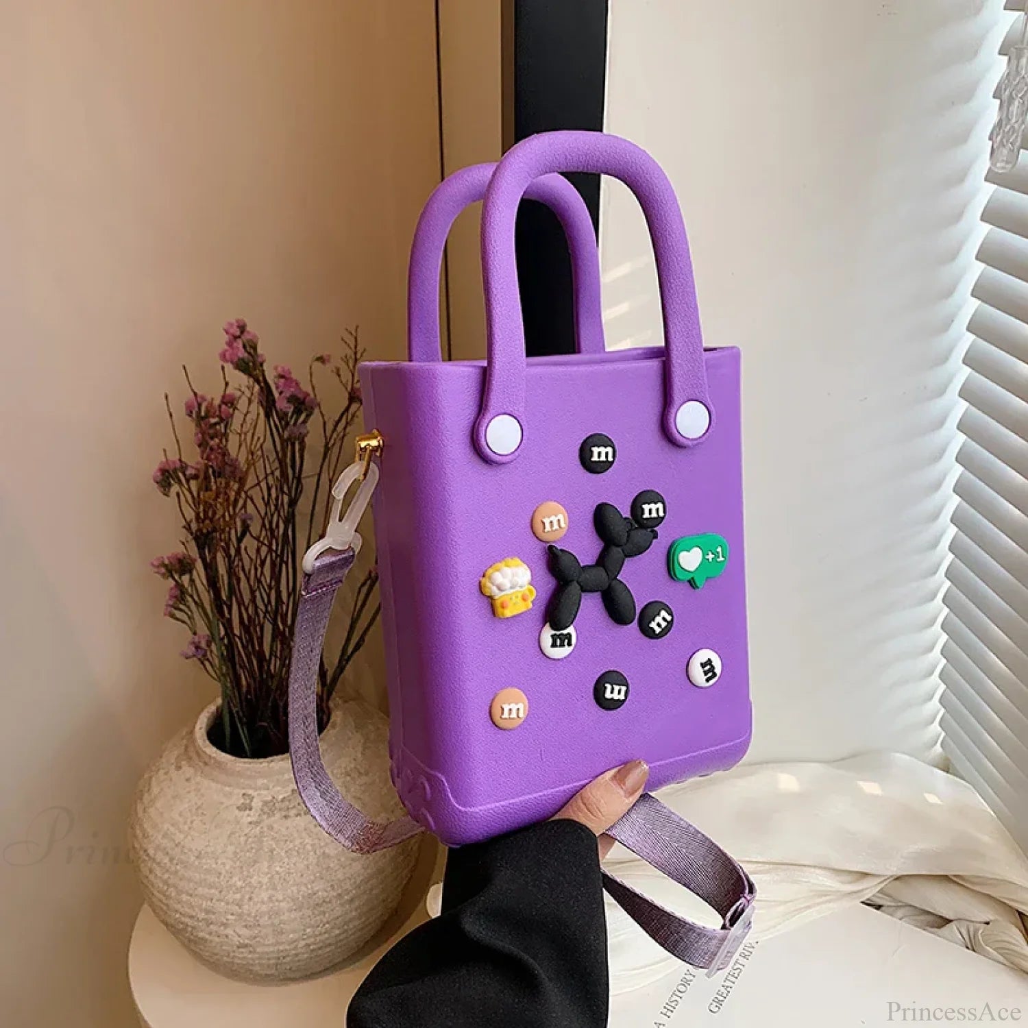 Lightweight Travel Beach Handbag Shoulder Bag for Women purple1 / (20cm handbag-250126