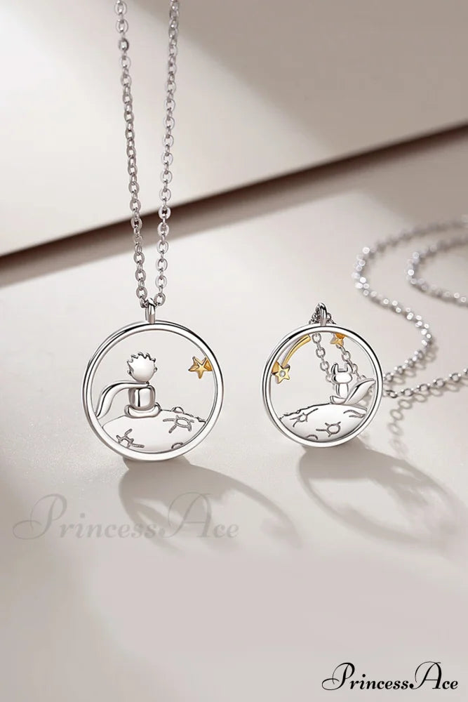 Little Prince & Fox Couple Necklace Jewelry