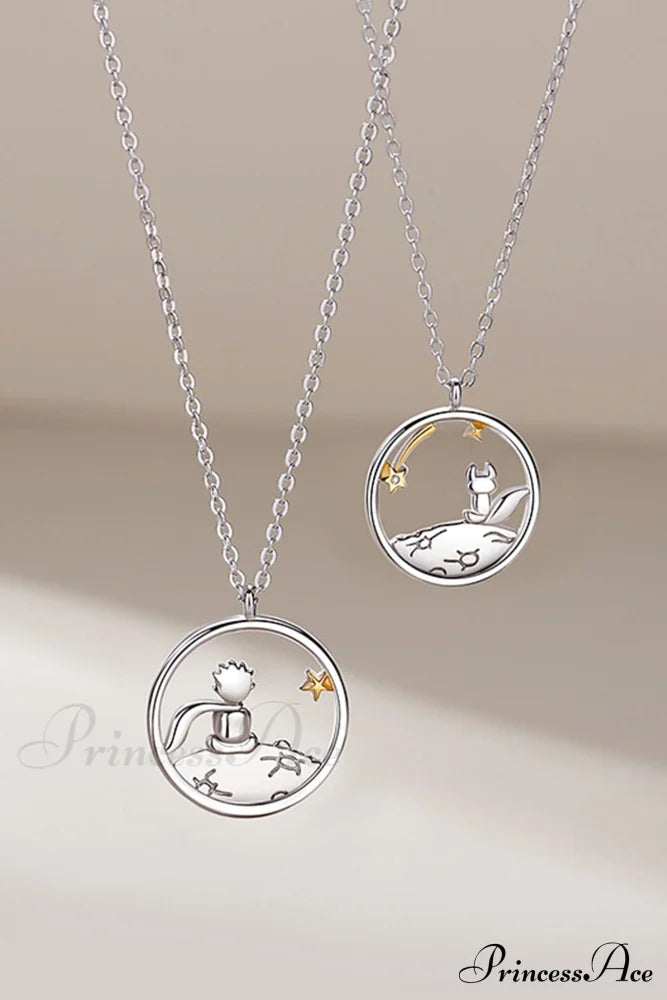 Little Prince & Fox Couple Necklace Jewelry