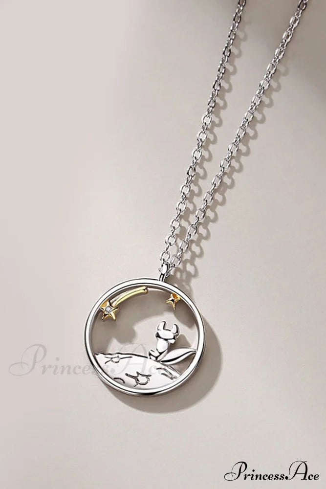 Little Prince & Fox Couple Necklace Silver / Jewelry
