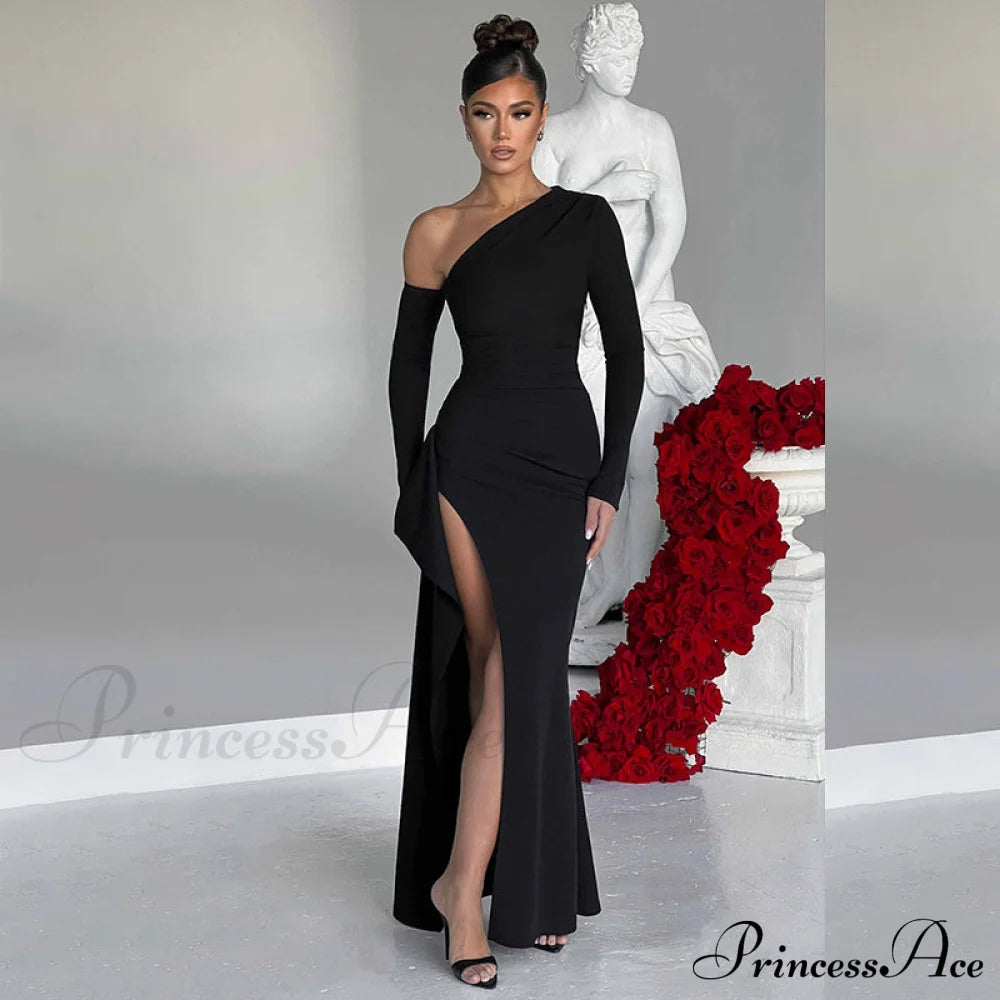 Londyn Formal High Charming Slit Convertible Dress Black / S S.o. Long Dresses