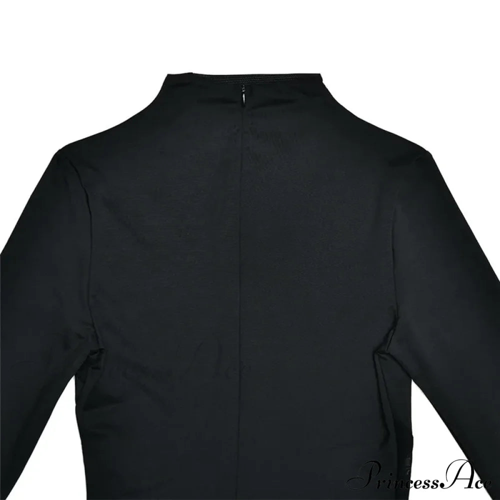 Long Sleeve Bodycon Charming Patchwork Maxi Dress