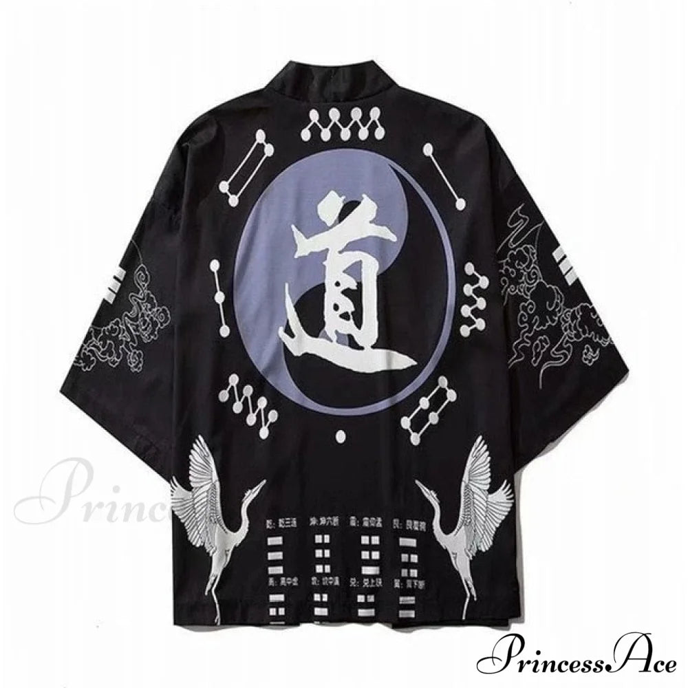 Long Warm-Season Japanese Streetwear Top Women’s Blouse Cardigan Kimono Clothes 9 / One Size