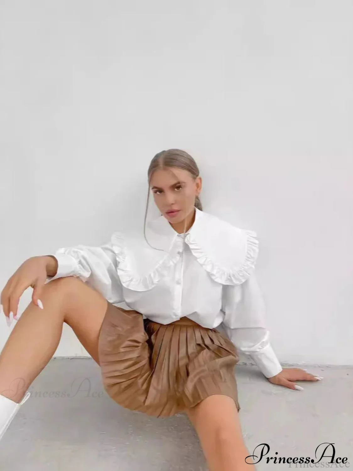 Loose Cotton Babydoll Blouse