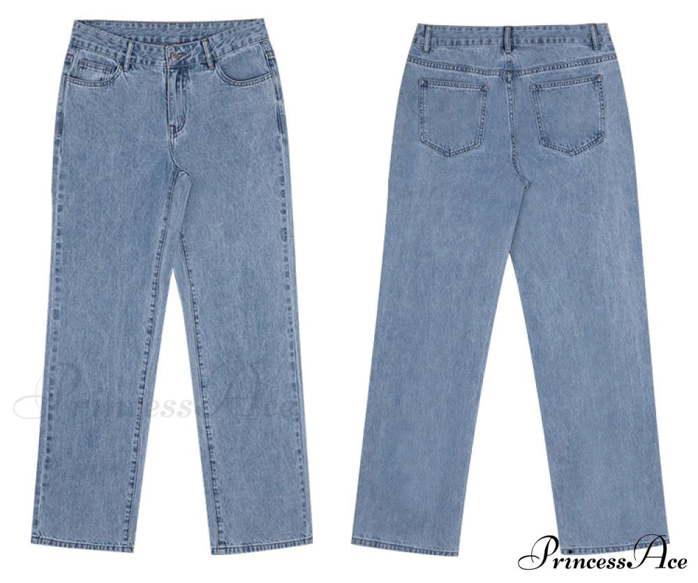 Loose Denim Low Vintage Mom 2024 Leg Baggy New Blue Y2K Waist Fashion Straight Trousers Jeans Women