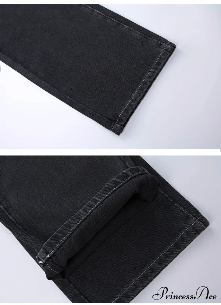 Loose Denim Low Vintage Mom 2024 Leg Baggy New Blue Y2K Waist Fashion Straight Trousers Jeans Women