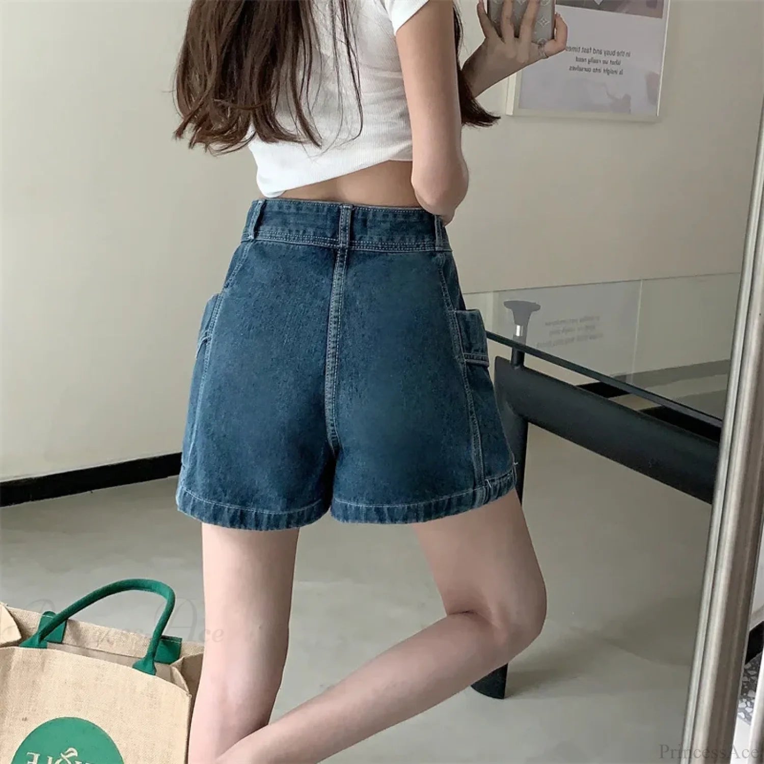 Loose Denim Pants Style Skirt