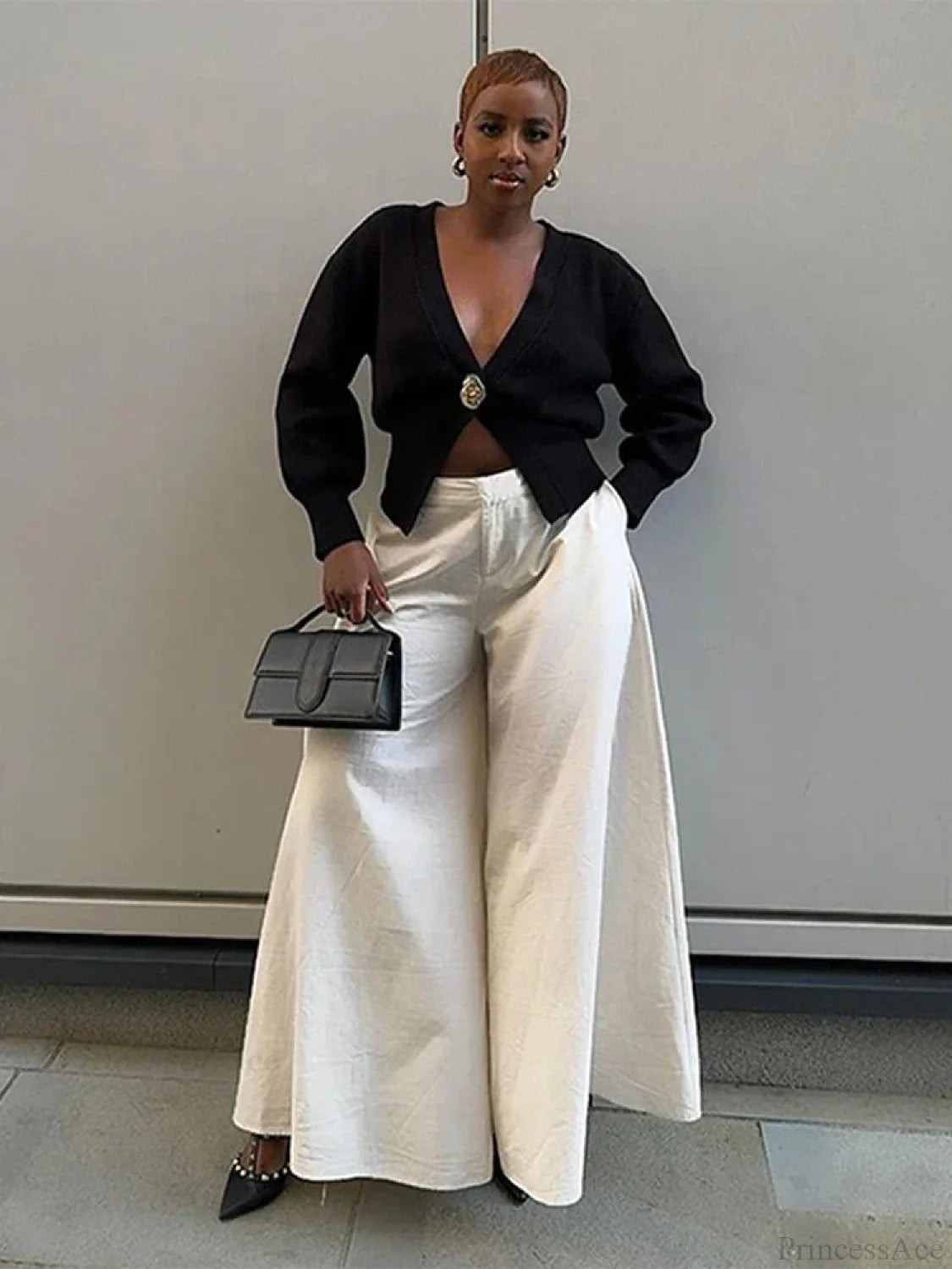 Loose Hollow Out V-Neck Knit Cardigan