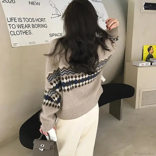 Loose O-neck Office Lady Cardigan