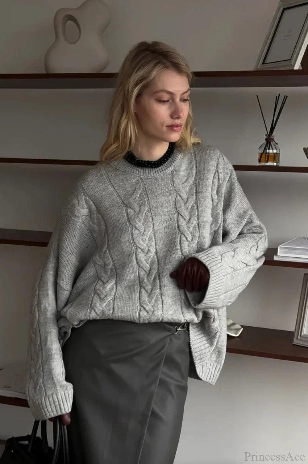 Loose Solid Lazy Casual Crewneck Sweater