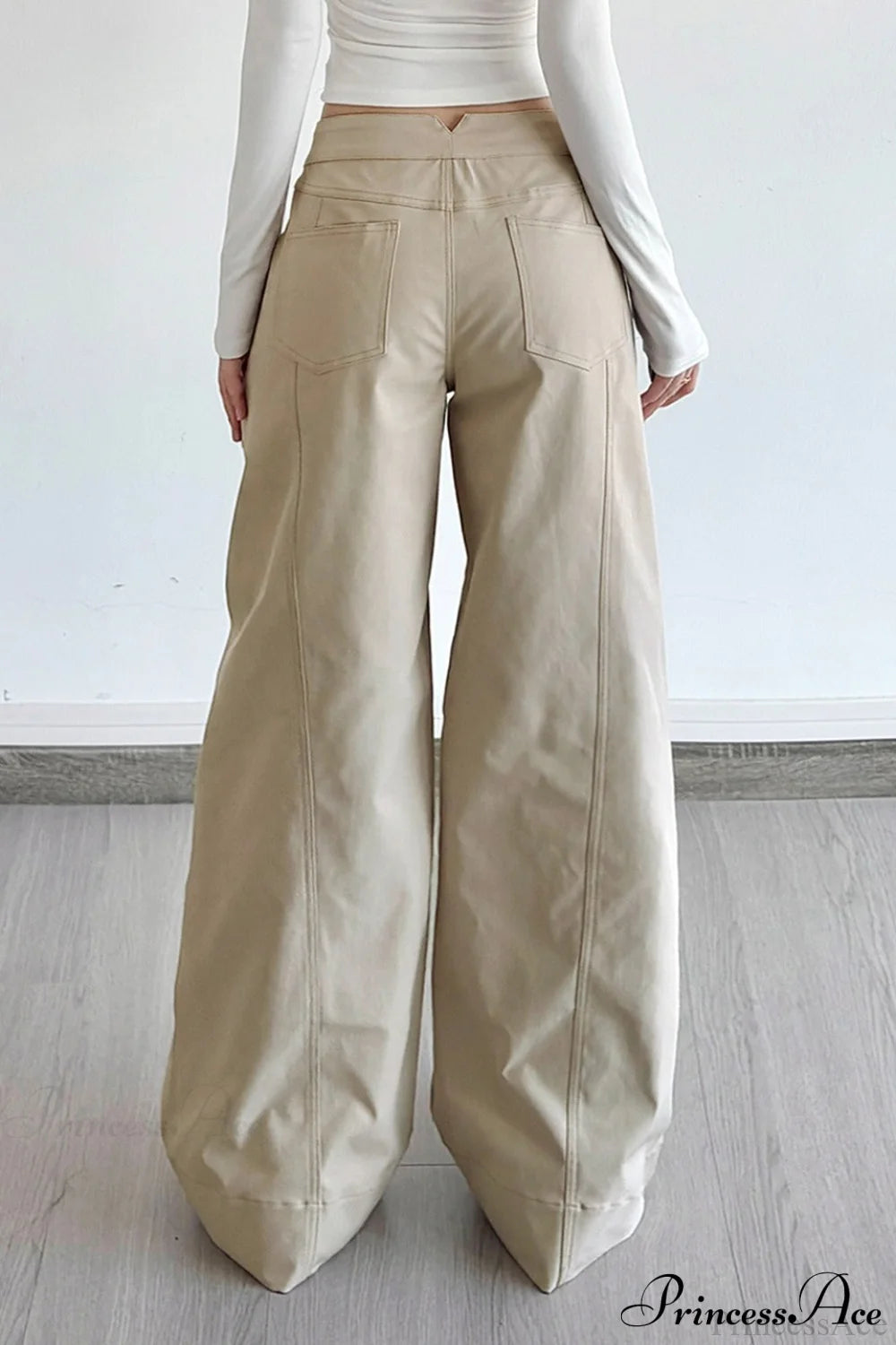 Loose Wide-Leg Drawstring Cargo Pants