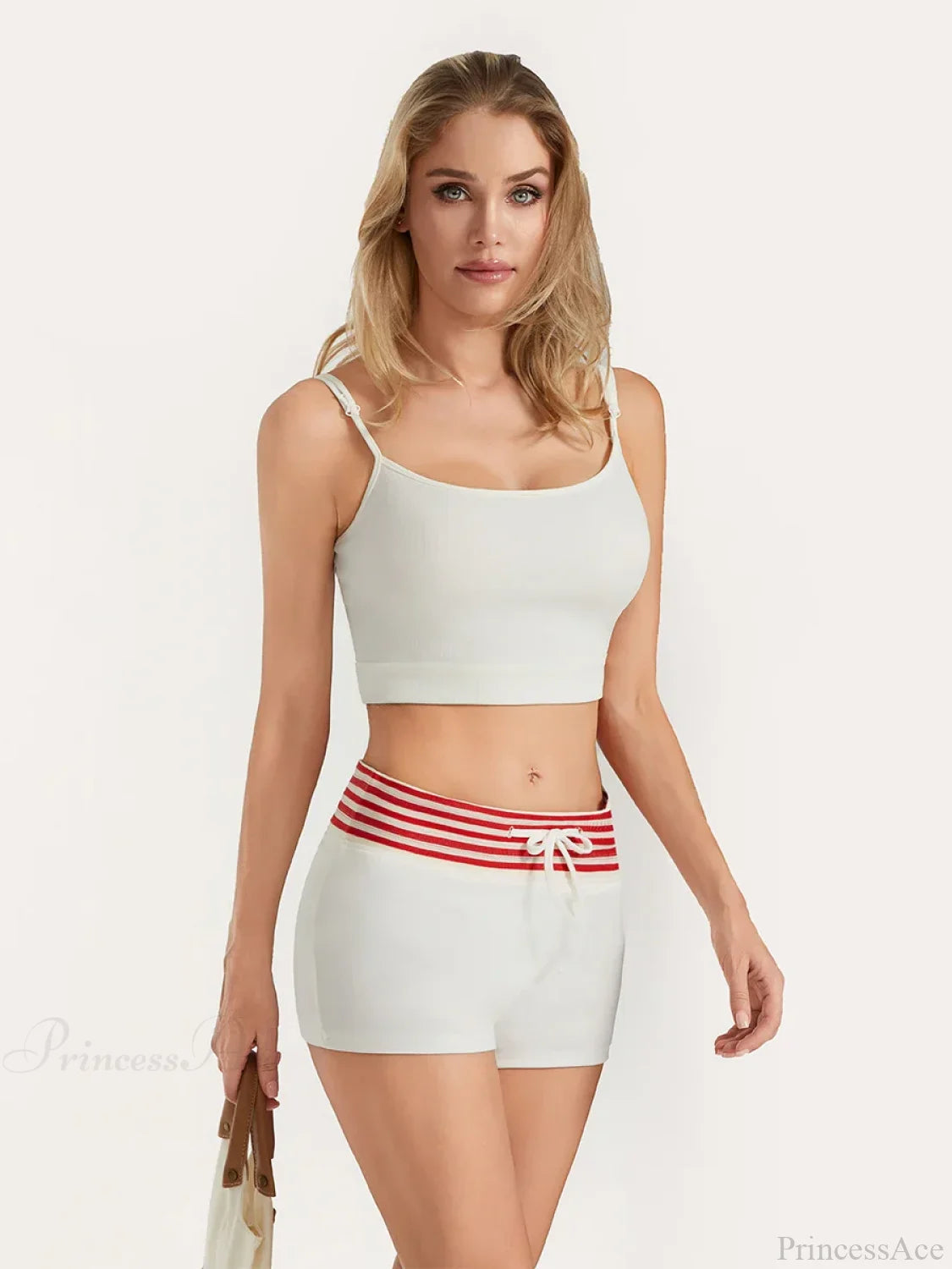 Low Rise Striped Drawstring Short short-250223