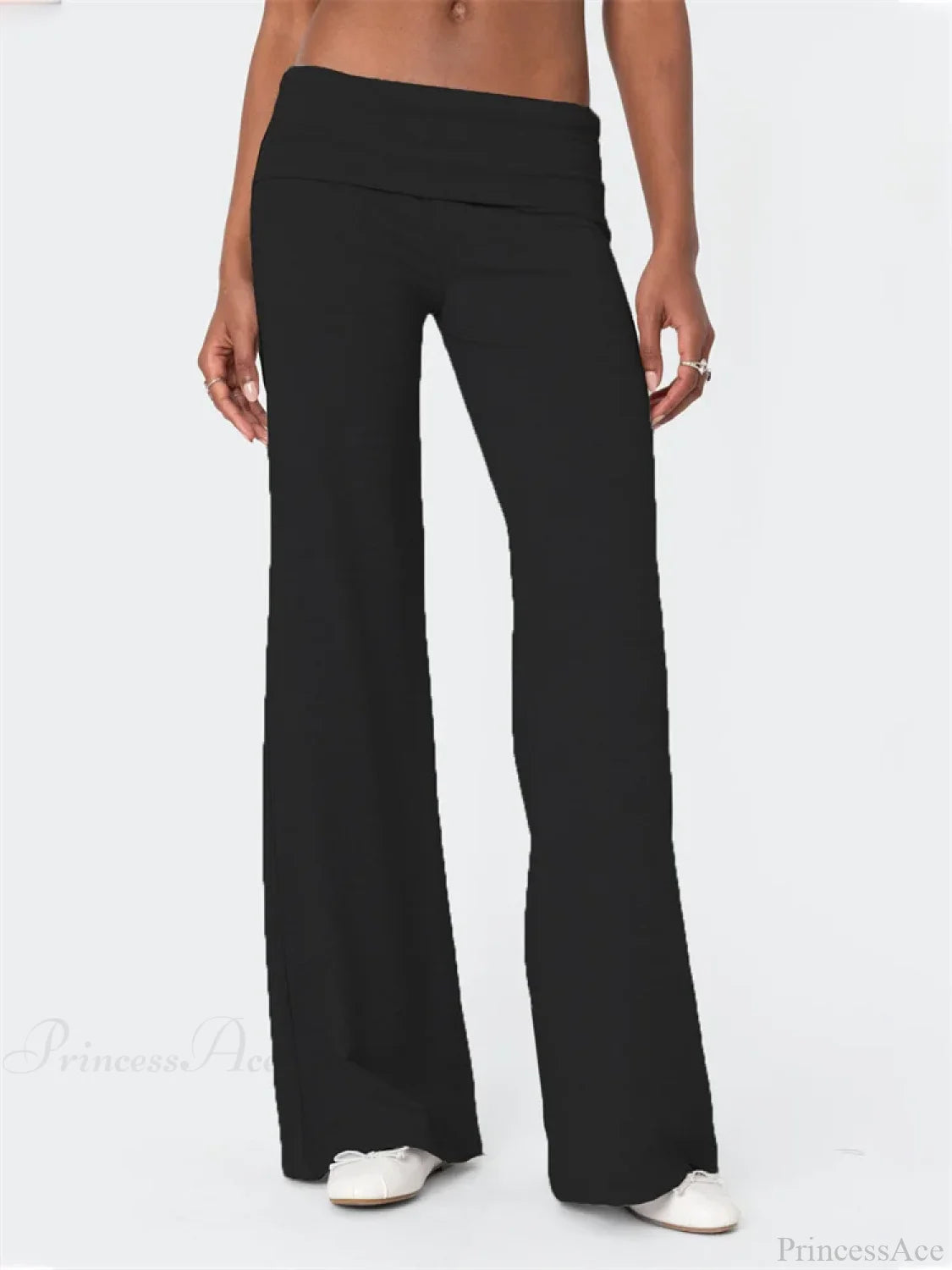 Low Waist Solid Color Loose Casual Street Pant BLACK / S pant-250223