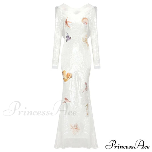 Luciana Elegant Maxi Dress White / S