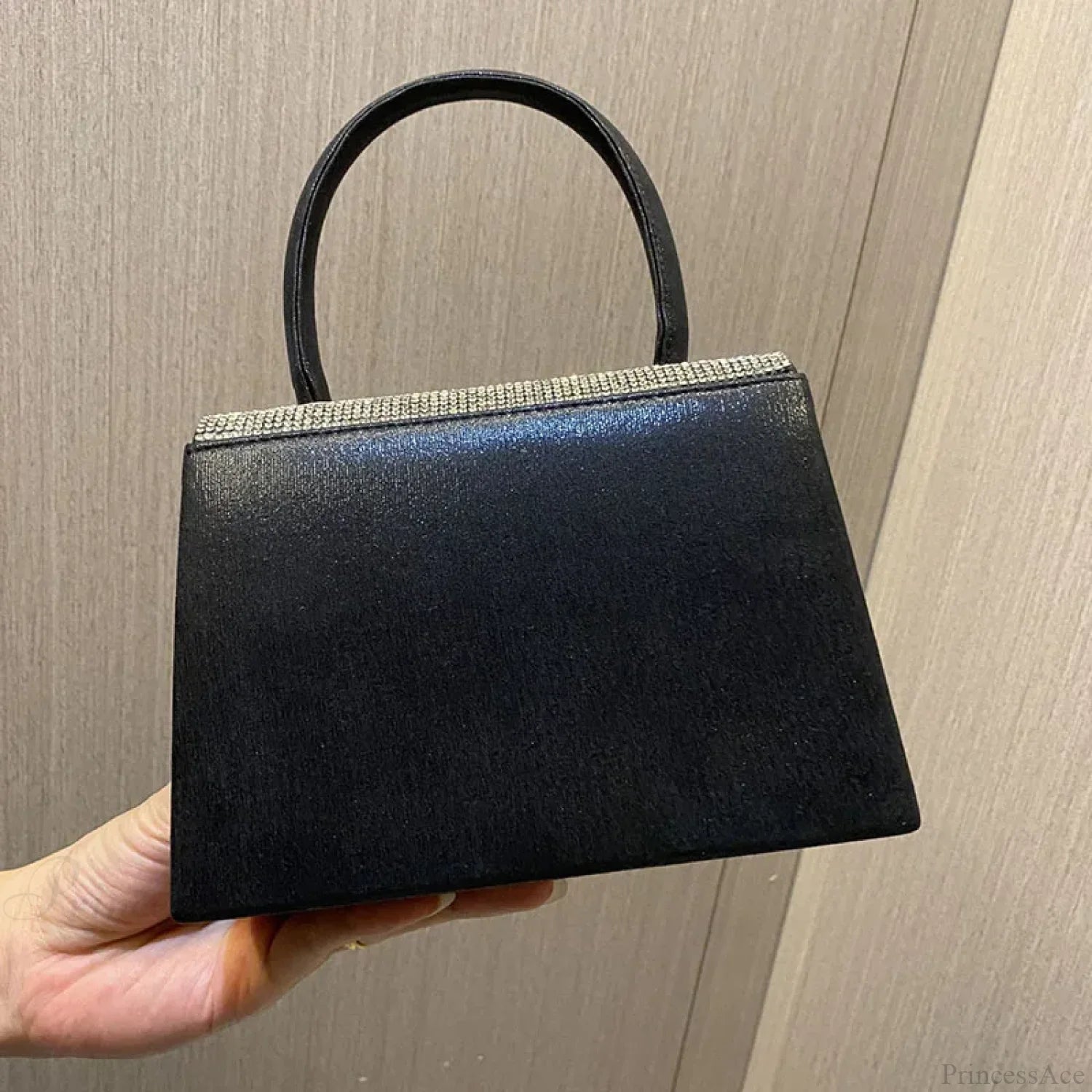 Luxury Bowknot Diamonds Metal Small Clutch Party Bag Black / about 18.5x13x6cm clutchbag-250126