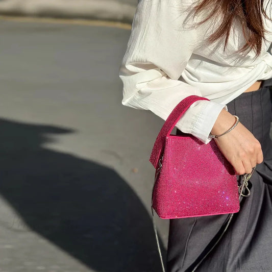 Luxury Designer Evening Clutch Women Shiny Mini Bag rose red / Mini(Max Length<20cm) clutchbag-250126