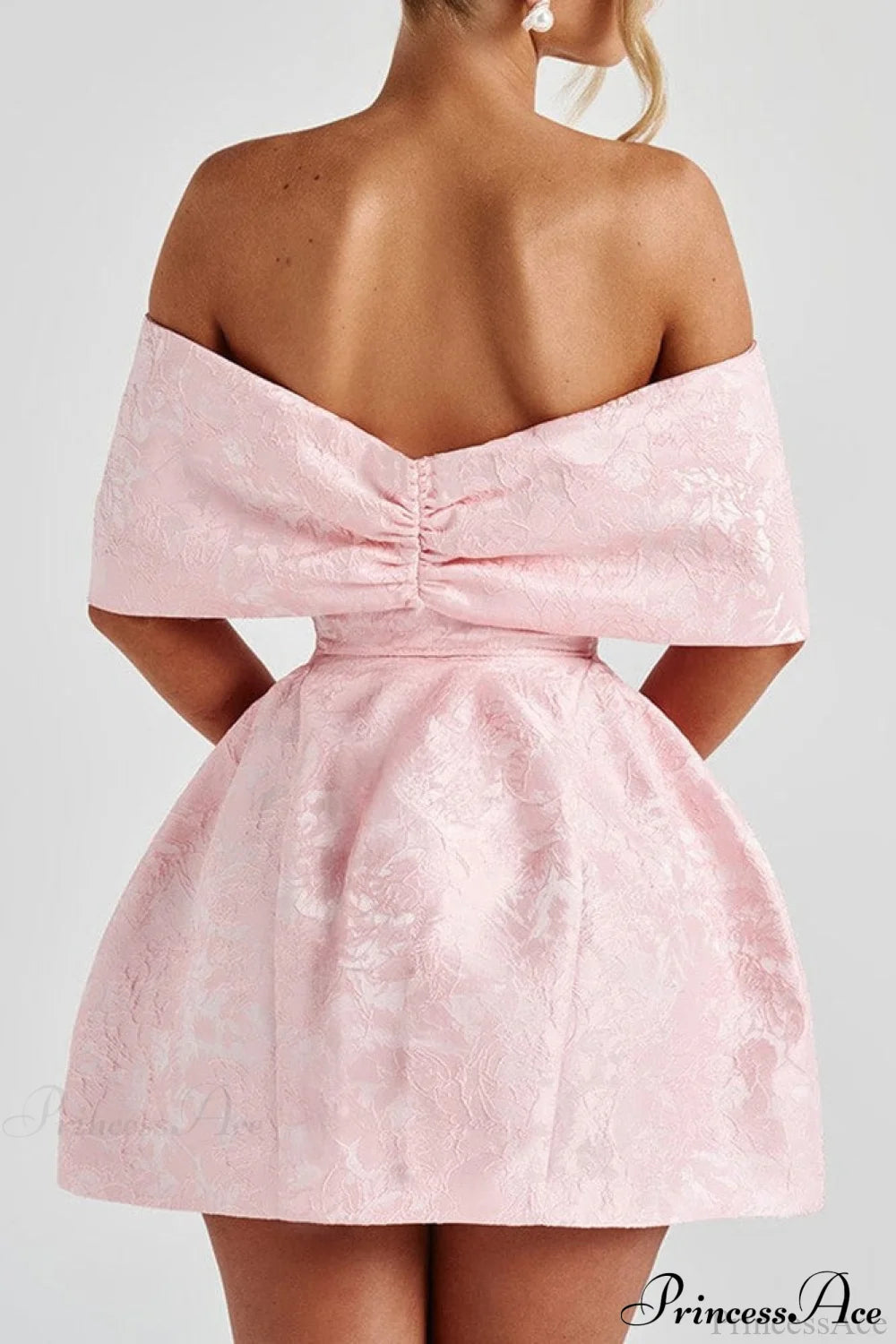 Luxury Ladylike Bow Embellished Strapless Party Dress