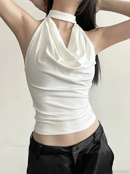 Main Street Crop Top WHITE / S