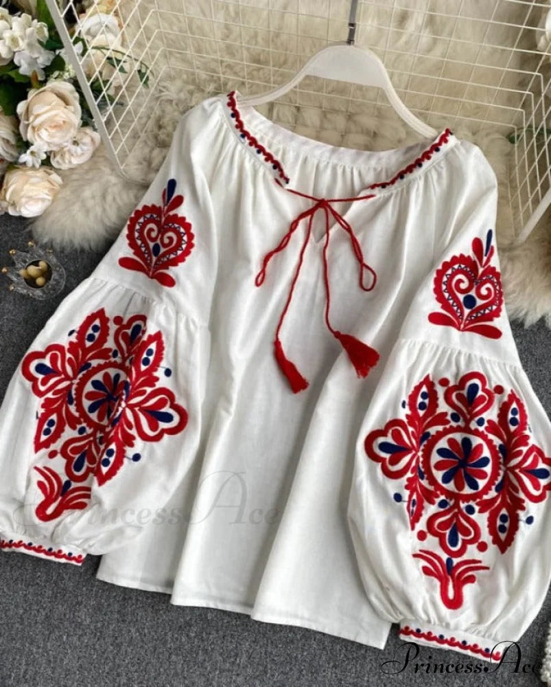 Maria Embroidered Top Tops & Blouses