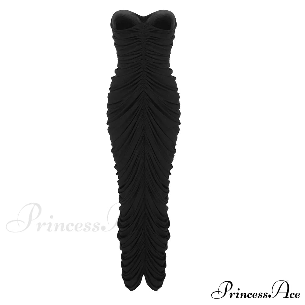 Marta Elegant Maxi Dress Black / Xs