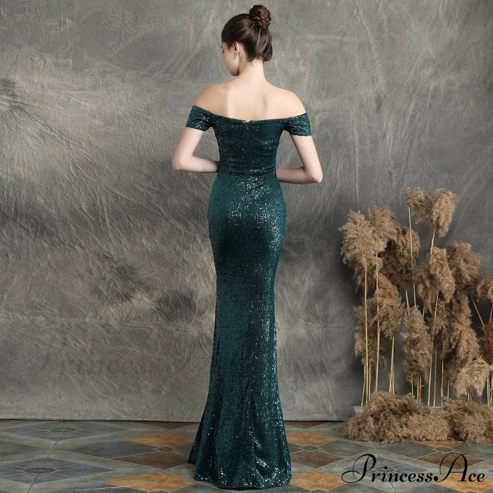 Marzia Formal Stylish Sequined Slit Dress S.o. Long Dresses