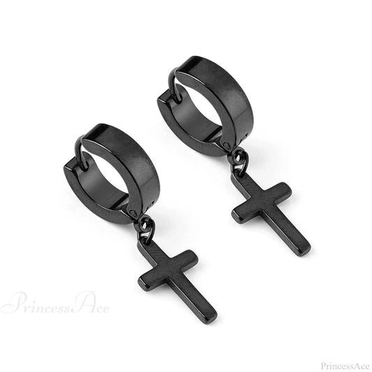 Men Rebellious Cross Stars Stainless Steel Earring