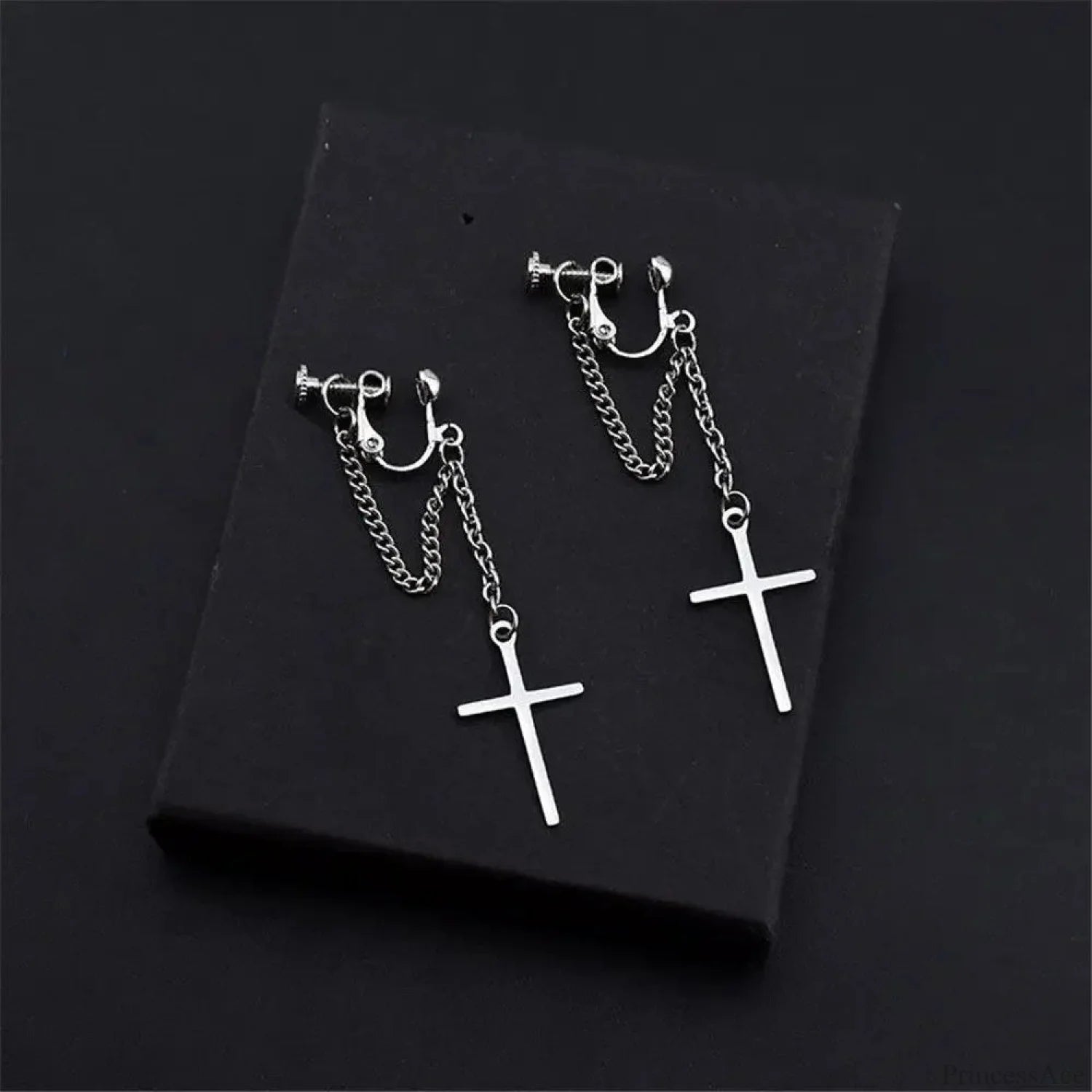 Men Rebellious Cross Stars Stainless Steel Earring color17