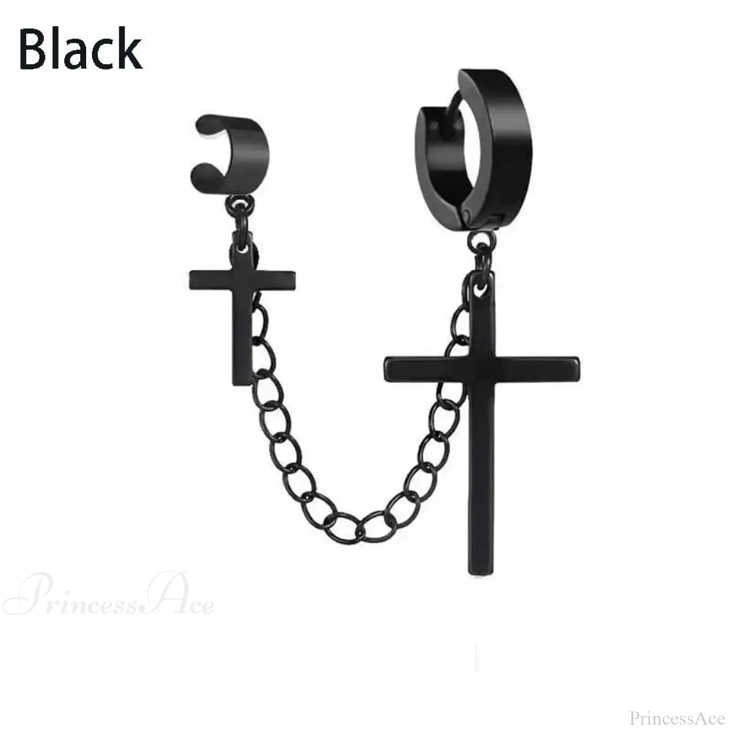 Men Rebellious Cross Stars Stainless Steel Earring color18