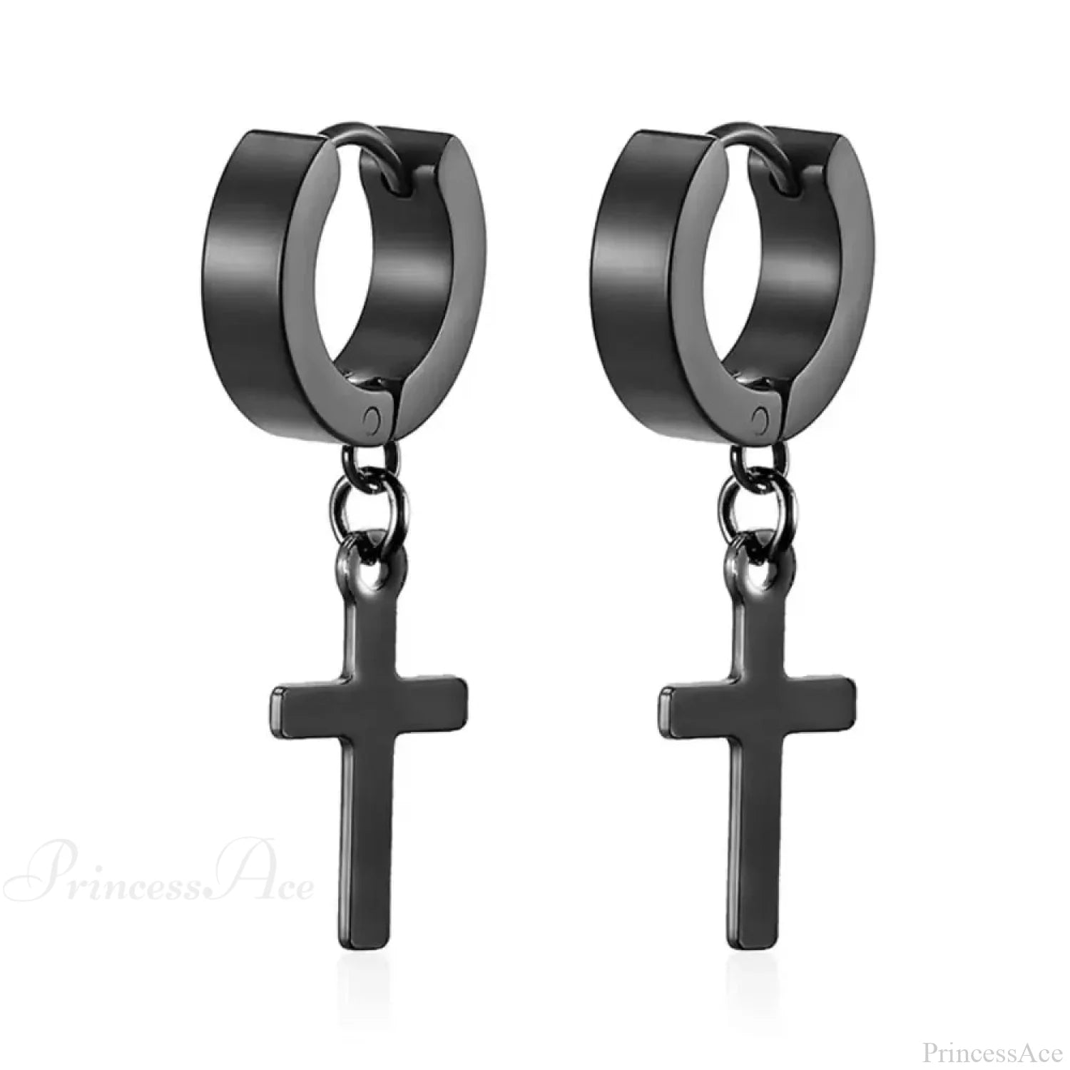 Men Rebellious Cross Stars Stainless Steel Earring color4