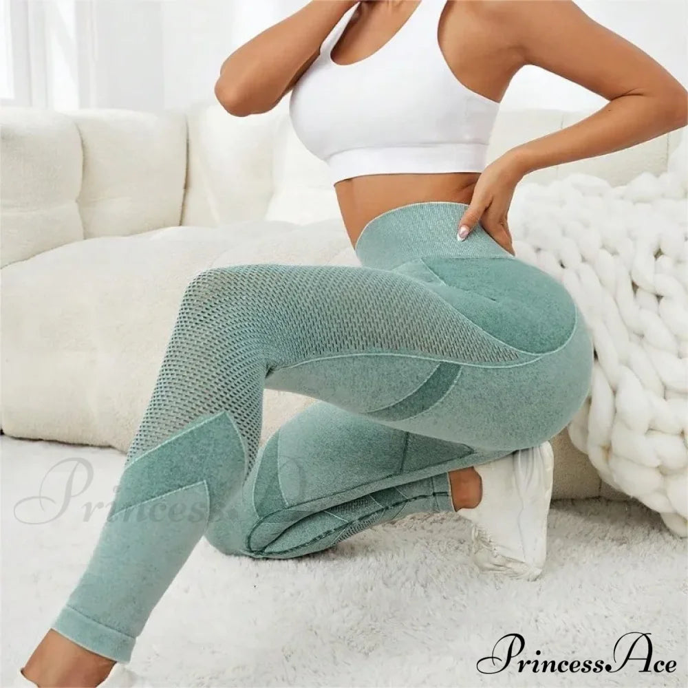 Mesh Hollow-Out High-Waist Running Fashion Legging