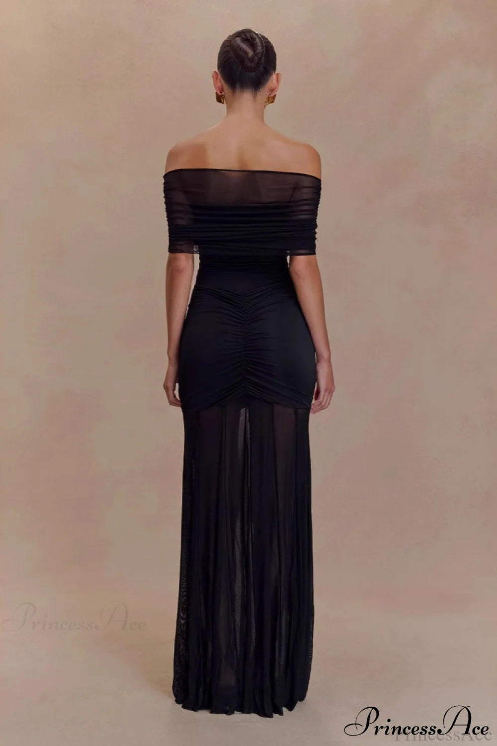 Mesh Panel Strapless Elegant Bodycon Party Dress