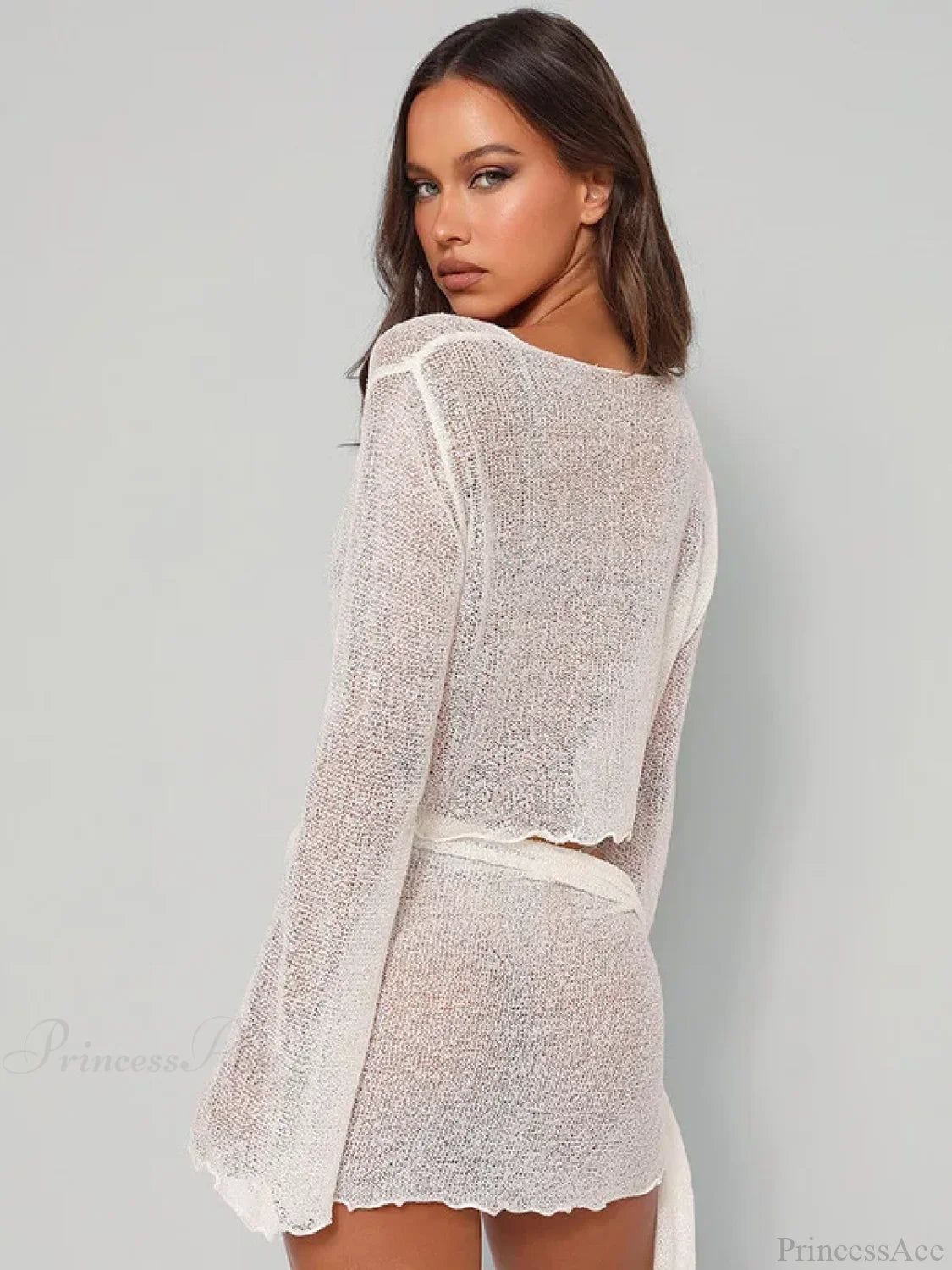 Mesh Two-Piece Party Mini Dress White / S minidress-250223
