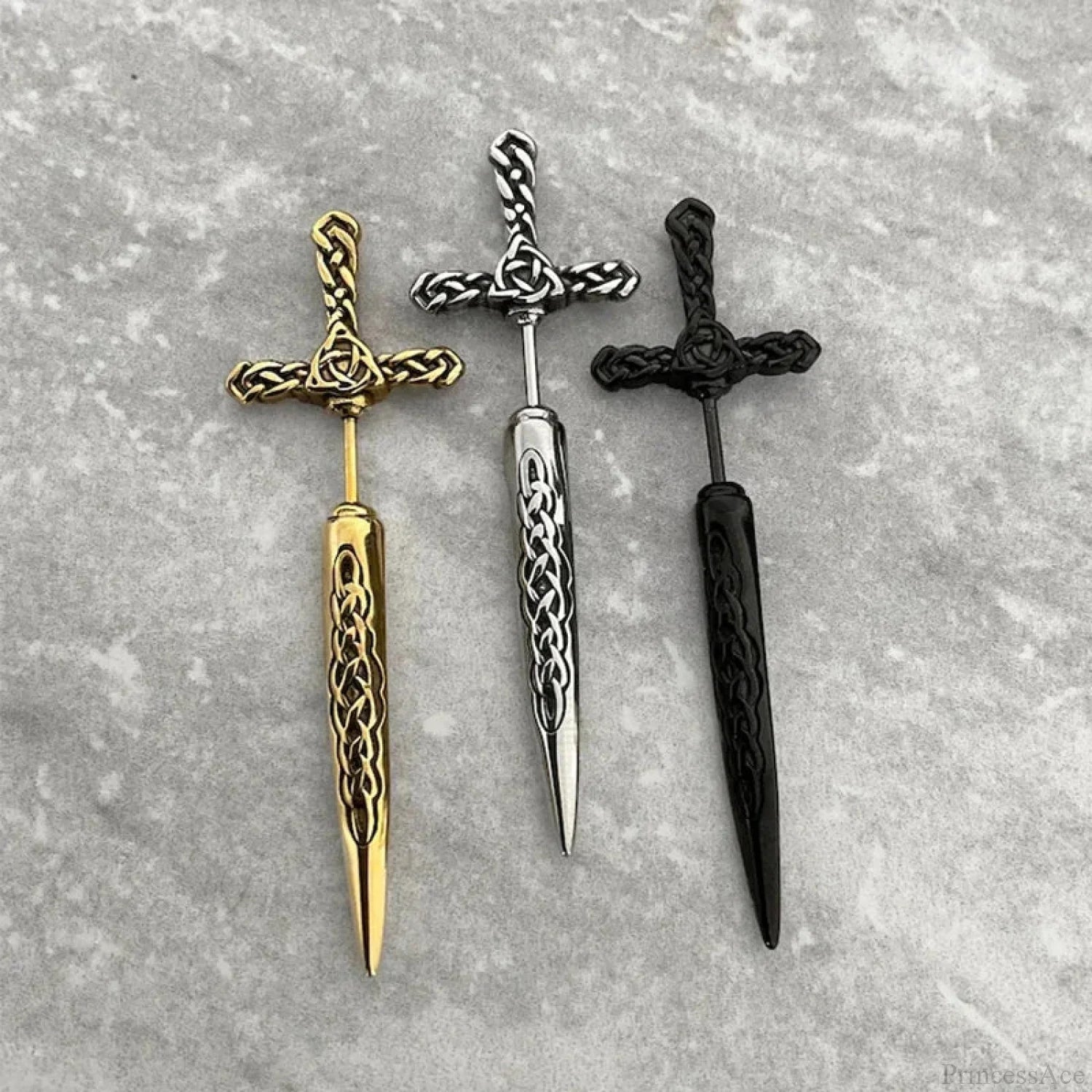 Metal Punk Dark Sword Dagger Stud Earring