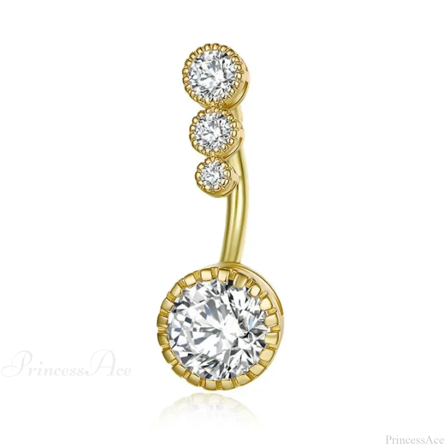 Metallic Crystal Circular Gothic Navel Ring sliver3