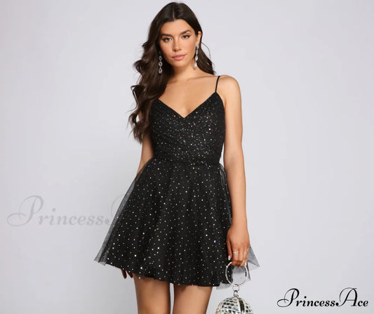 Mia Sequin Tulle Party Dress - Lady Occasions