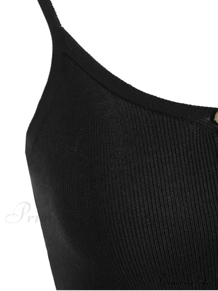 Mini Knitted Gown Fashion - Cami M / Black Dresses