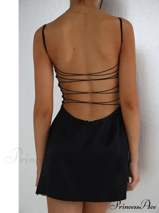 Mirror Palais Stylish Silk Mini Dress 8 Days / 2 Xs Black