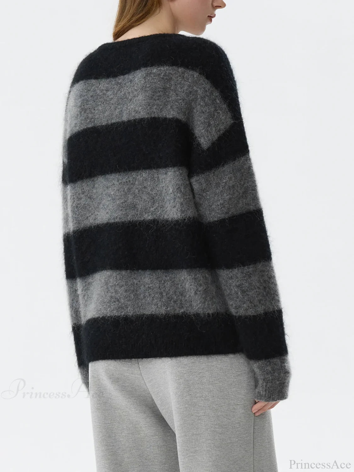 Mohair Retro Striped Loose Sweater