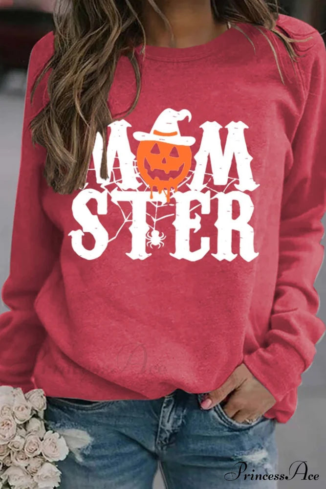 Momster Pumpkin Sweatshirt Red / S Sweatshirts