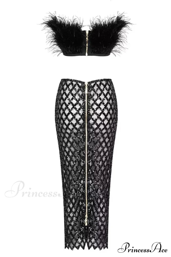 Monaco Feather Stylish Set Black