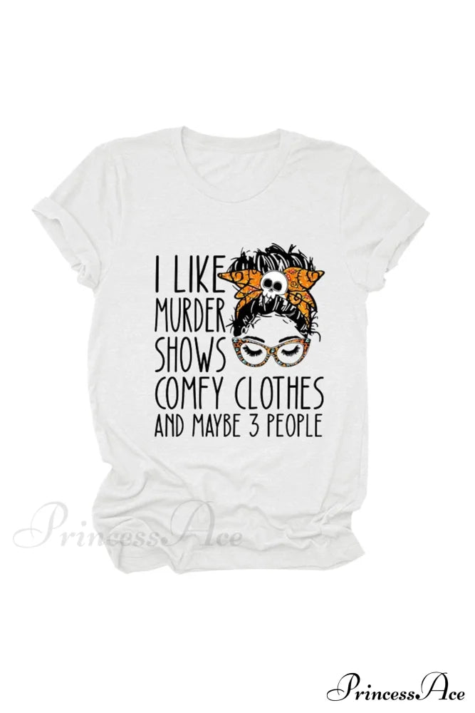 Murder Shows Graphic T-Shirt White / S Tees