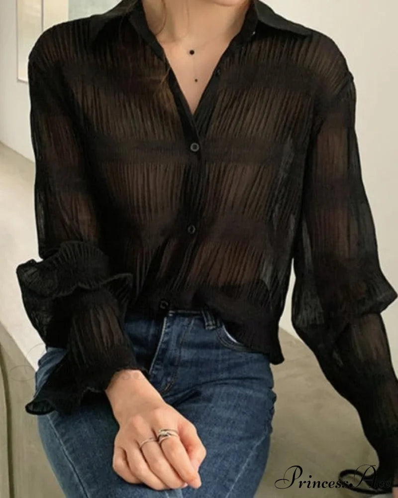 Neviya Shirt M / Black Tops & Blouses