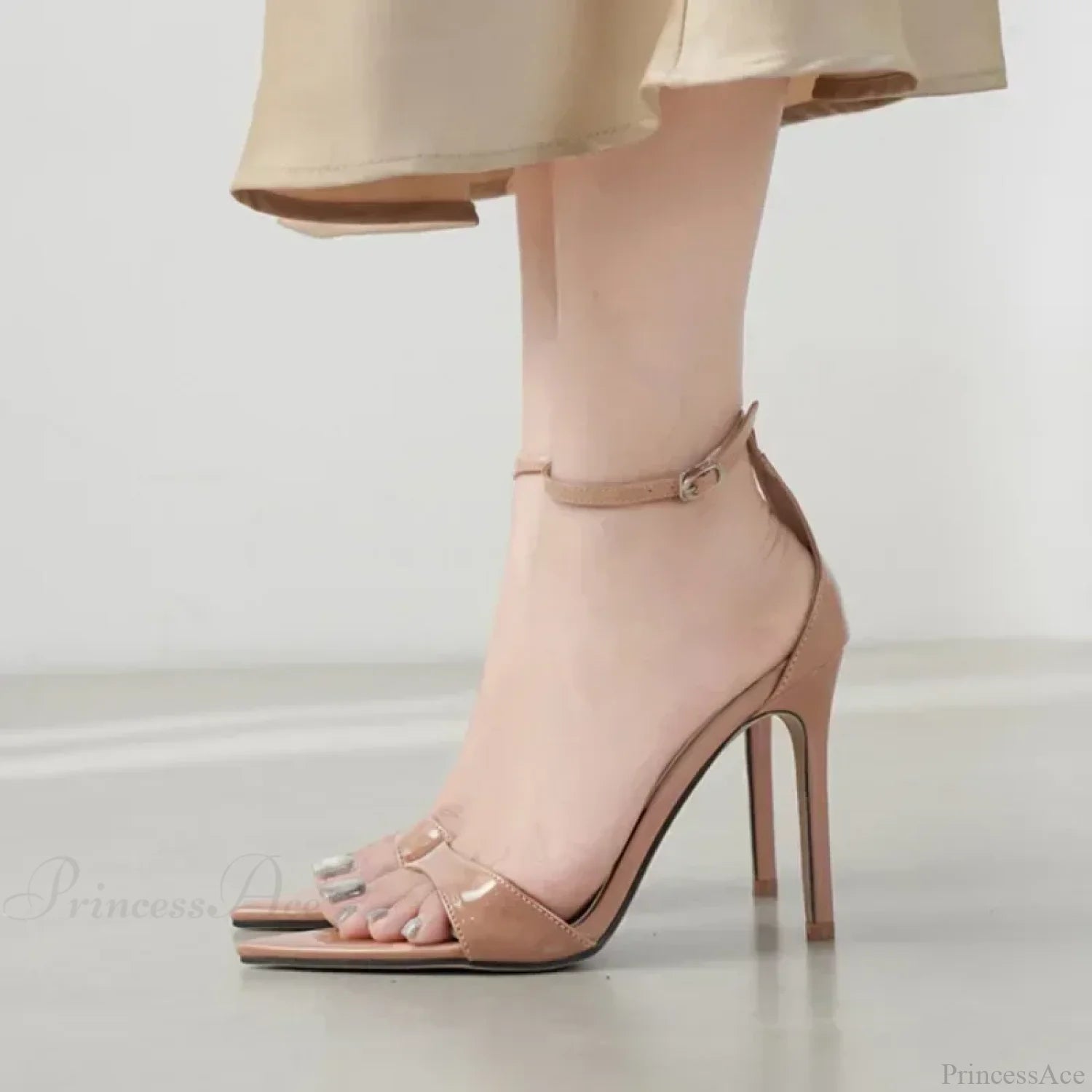 New Sequined Butterfly Decoration Cover Heel Sandals Peep Toe 11Cm Thin High Heeledbuckle Strap