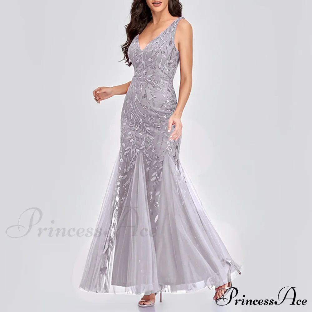 New Square-Collar Sequined Long-Sleeve Ruffle Hem Bodycon Evening Party Vestidos Dress