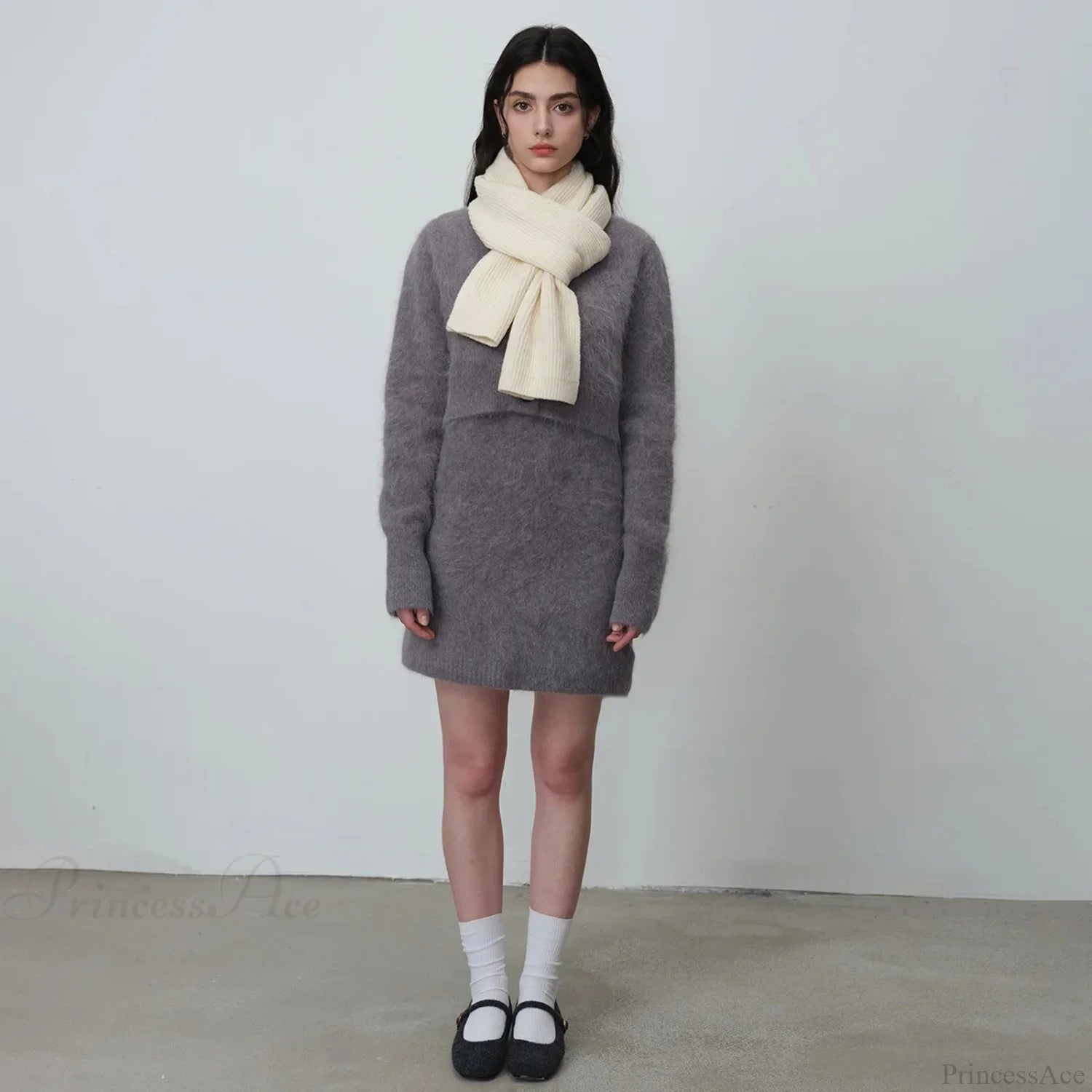 New Warm Knitted Wool Blended Scarf For Autumn Winter Comfort Scarfs-L