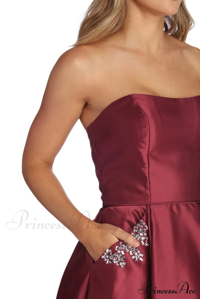 Noelle Formal Stylish Satin Party Dress S.o. Short Dresses